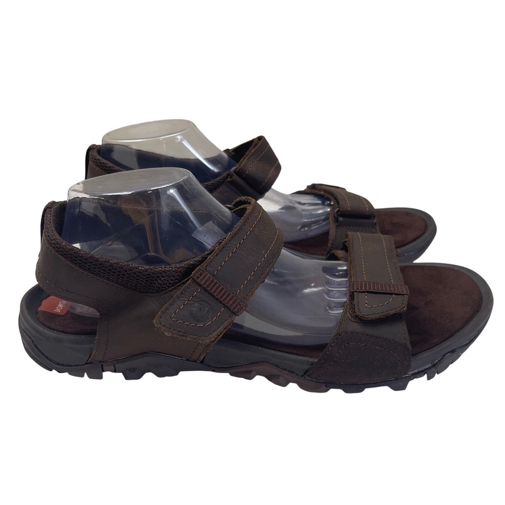 Merrell Telluride Strap Open Toe Sandals Mens 12 Brown Leather Outdoor J71099